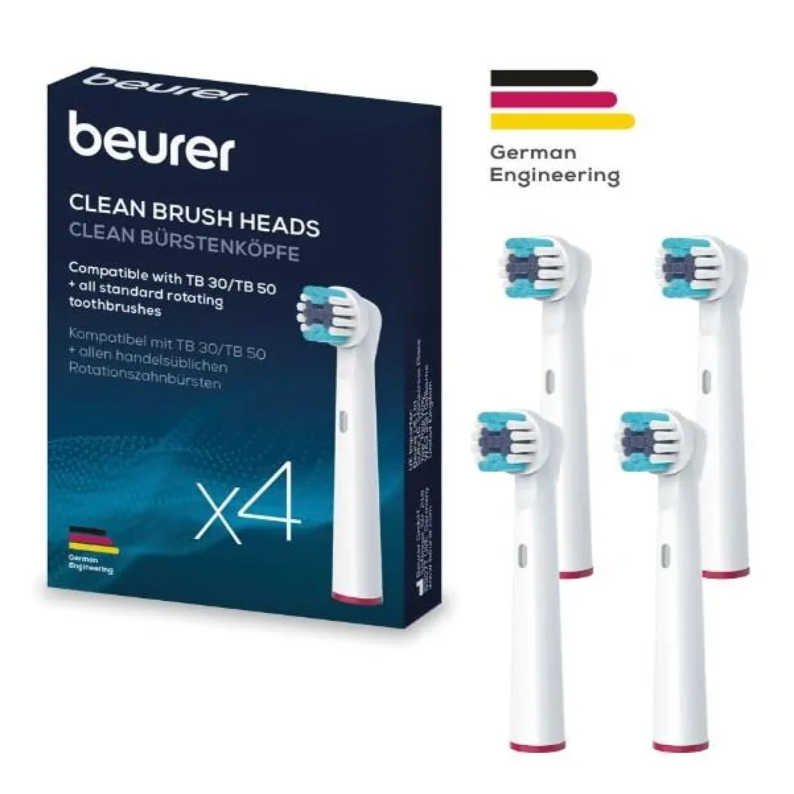 Насадка для зубної щітки Beurer, TB_30/50_C_4, 4 шт в комплекті, білий UA